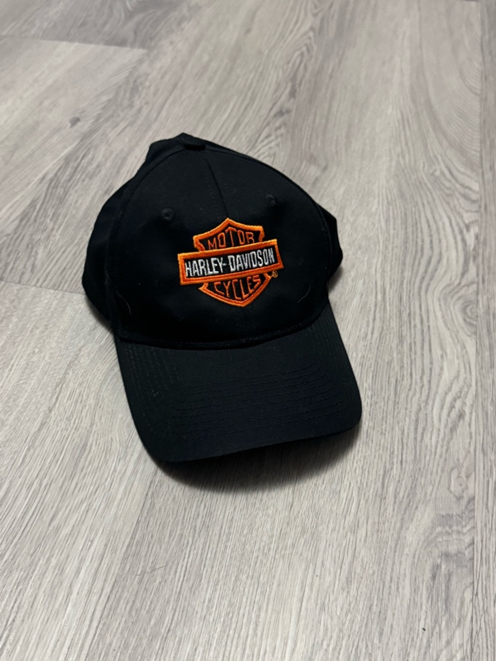 Harley-Davidson Black Cap with Orange Shield Logo